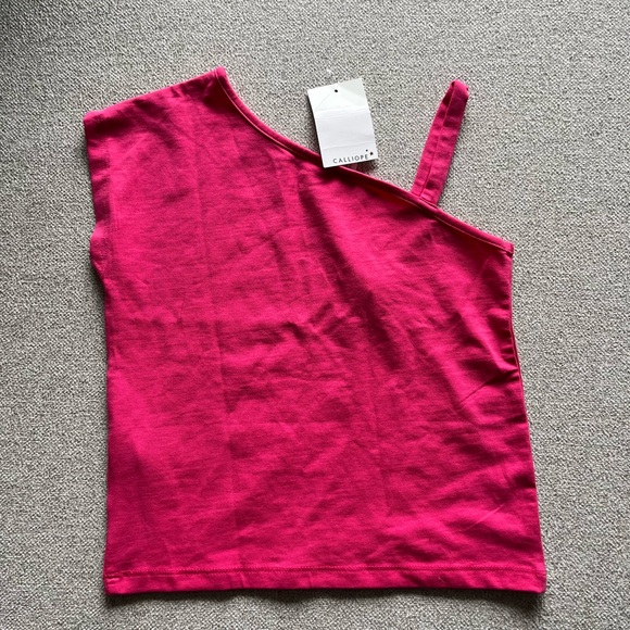 NWT Calliope Girls Pink Tank / Tshirt with flower detailing - size 6/7 - Picture 5 of 5